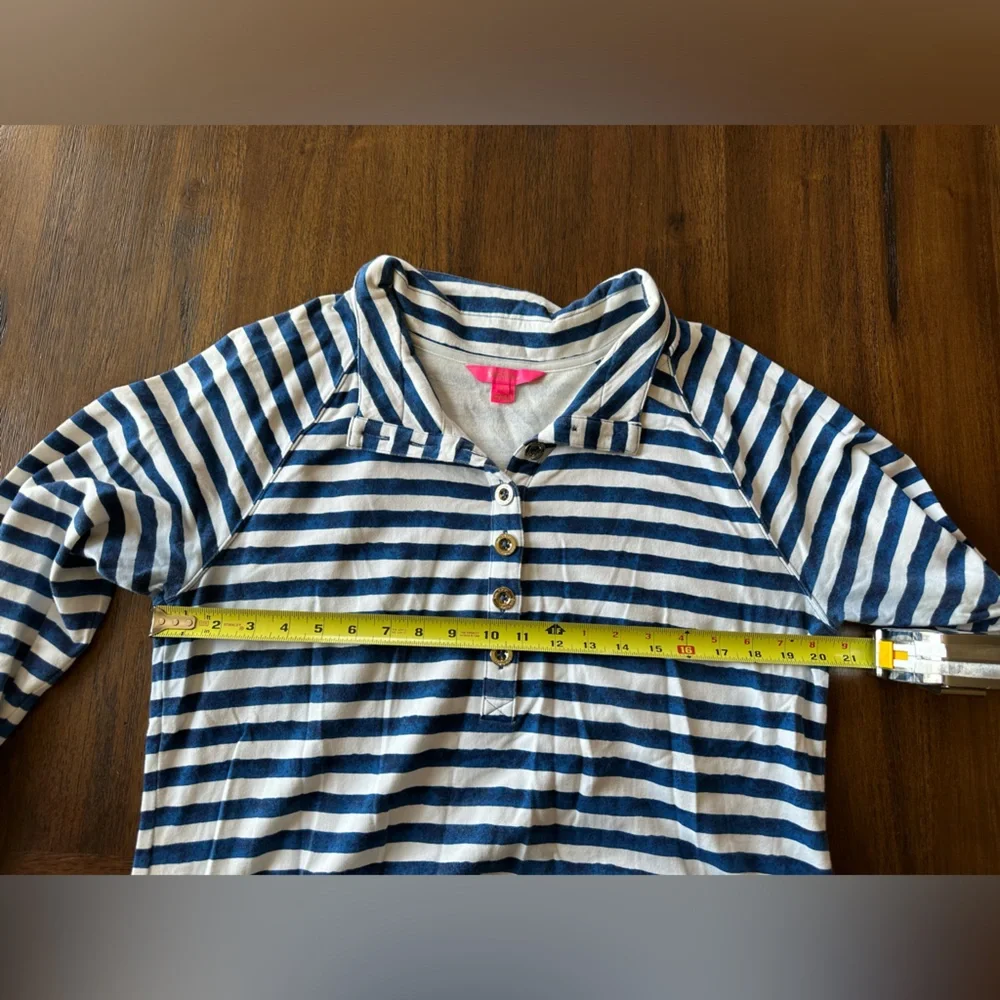 Lily Pulitzer Navy Striped Blue Coral Captains Dress- size XL - Picture 6 of 6